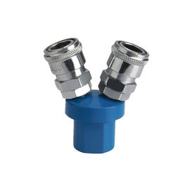 Embouts de durites pneumatiques en métal bleu, protection Slef de ressort fermant à clef l'accouplement de tuyaux d'air