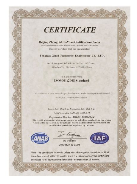 La Chine Prius pneumatic Company certifications