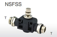 Côtés en plastique de fil de la valve de commande de puissance de bouton des garnitures de tube pneumatique de corps NSFSS deux directement