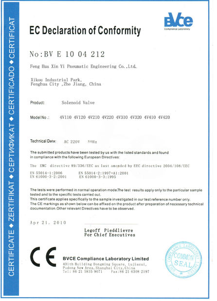 Chine Prius pneumatic Company certifications